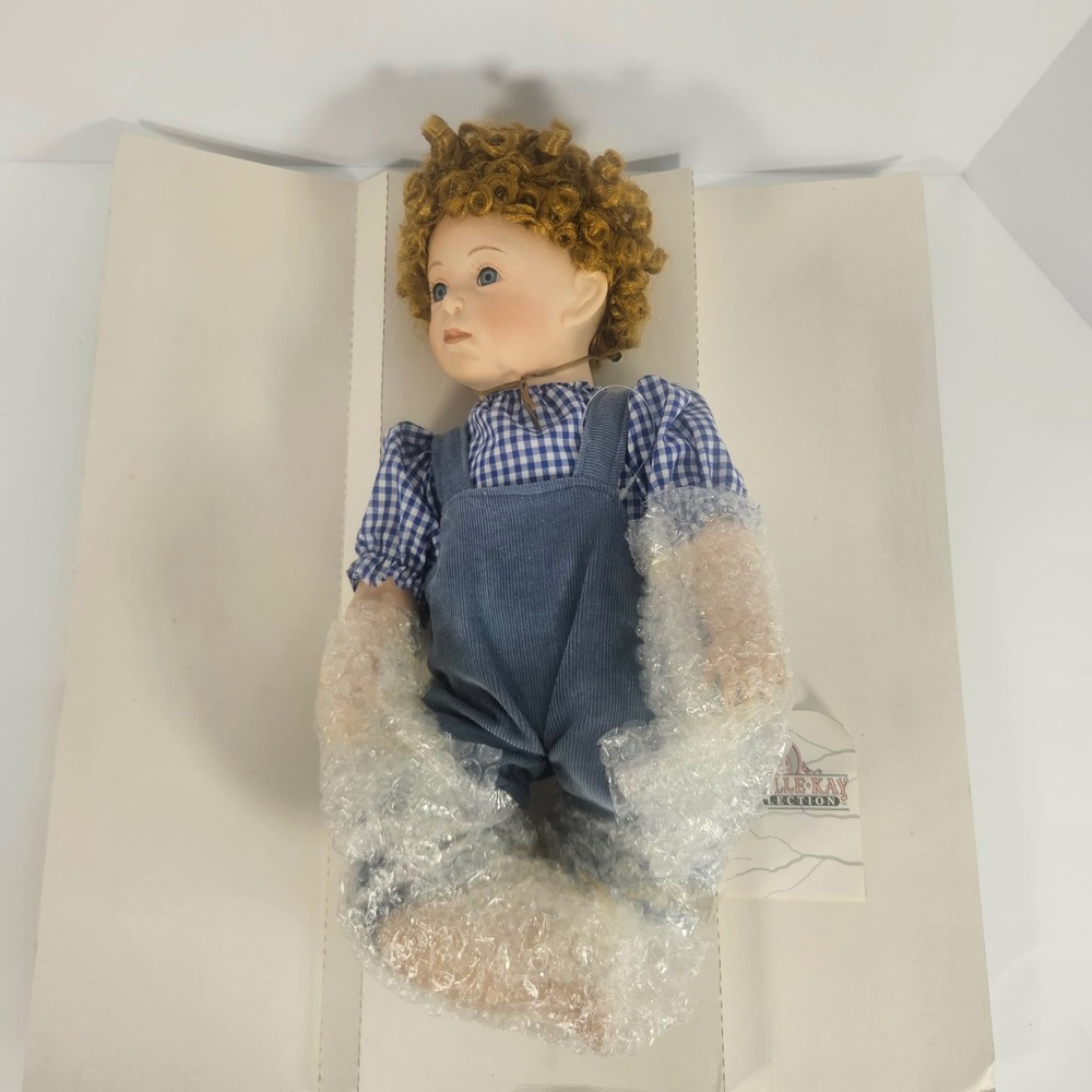 Arielle Kay Collection Luke Porcelain Doll Limited Edition Blue Gingham NIB